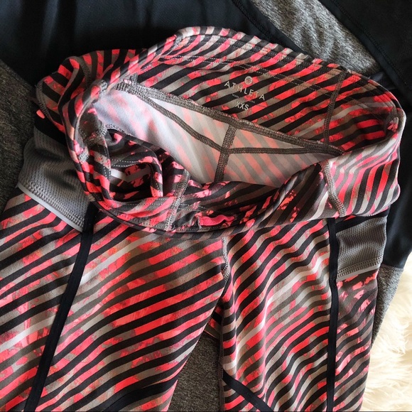 Athleta Radical Stripe Capri Coral/Gray Size XXS - Picture 4 of 8